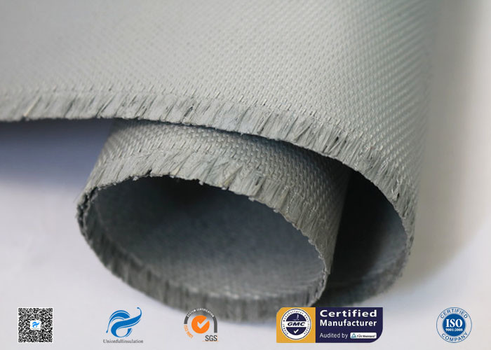 1150g C-Glass  Grey Silicone Coated Fiberglass Fabric With High Temperature