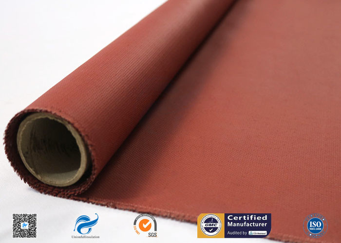 260℃ Silicone Coated Fiberglass Fabric / Red Non Toxic Fire Barrier Fabric