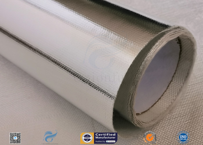 0.43mm Light Reflective Silver Coated Fabric Aluminium Foil E Glass Fabric For Pipes